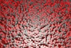 Fototapete DESIGNWALLS 2.0 - rot-grau - 3D-Art - 2,6 Meter