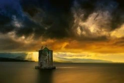 Fototapete DESIGNWALLS 2.0 - gelb-orange - Windmühle - 2,6 Meter