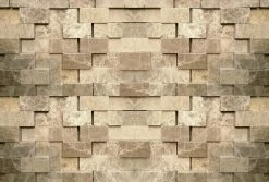 Fototapete DESIGNWALLS 2.0 - grau-weiß - Steinwand - 2,6 Meter