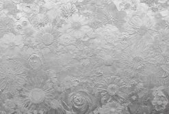 Fototapete DESIGNWALLS 2.0 - grau - Blumen - 2,6 Meter