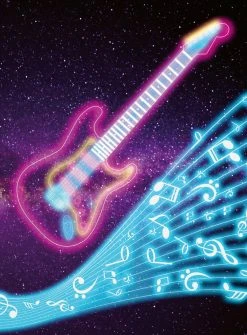 Fototapete DESIGNWALLS 2.0 - lila-türkis - Gitarre - 2,6 Meter