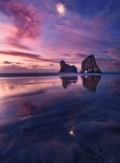 Fototapete DESIGNWALLS 2.0 - lila-blau - Strand - 2,6 Meter