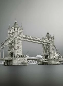 Fototapete DESIGNWALLS 2.0 - Tower Bridge - grau-weiß - 2,6 Meter