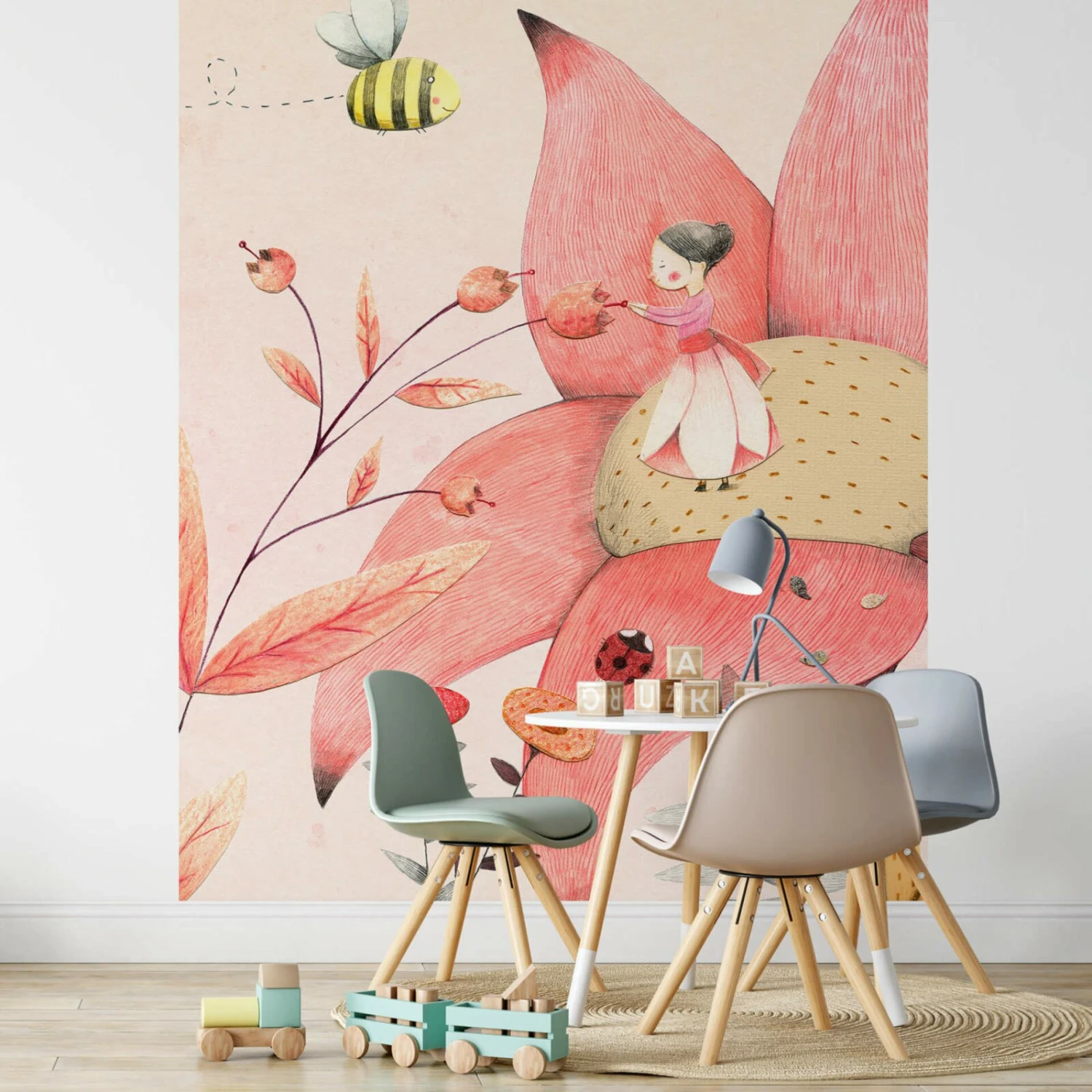 Fototapete DESIGNWALLS 2.0 - rosa-beige/creme - Kinderzimmer - 2,6 Meter 2 Fototapete DESIGNWALLS 2.0 - rosa-beige/creme - Kinderzimmer - 2,6 Meter – Bild 2