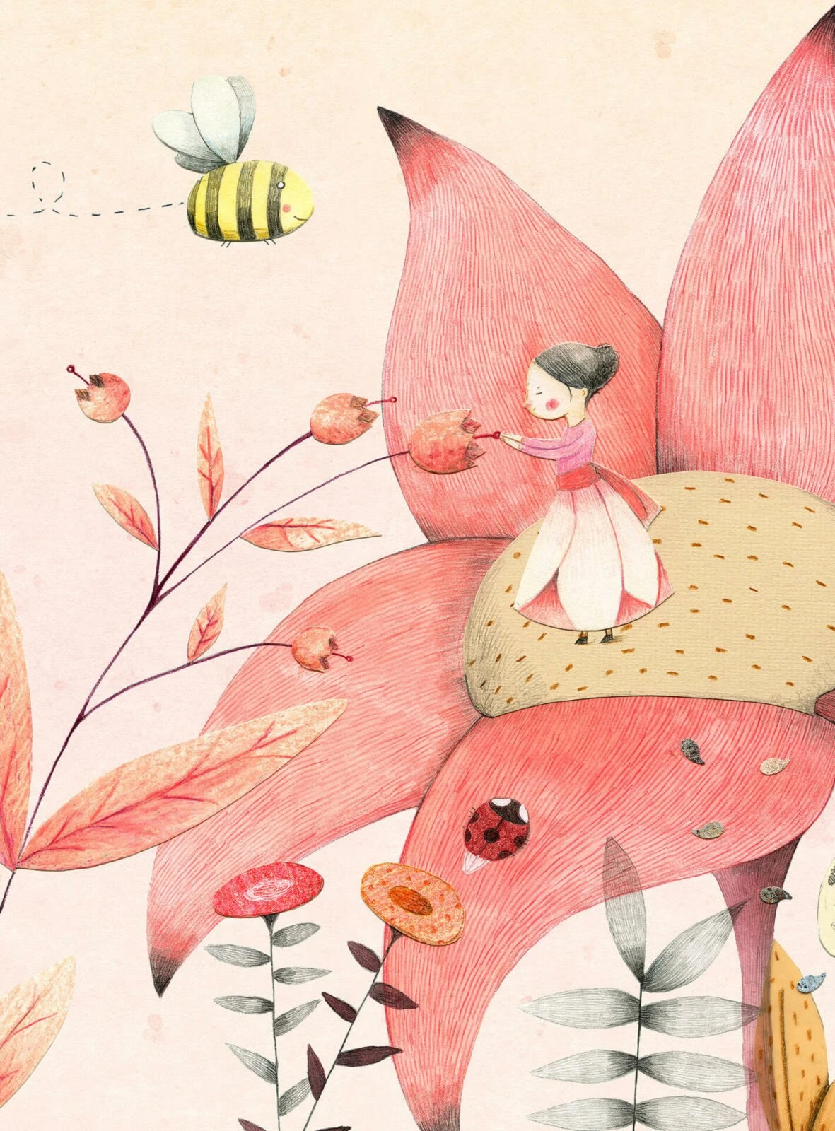 Fototapete DESIGNWALLS 2.0 - rosa-beige/creme - Kinderzimmer - 2,6 Meter 1 Fototapete DESIGNWALLS 2.0 - rosa-beige/creme - Kinderzimmer - 2,6 Meter