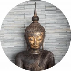Fototapete DESIGNWALLS 2.0 - braun-grau - Buddha - 1,4 Meter
