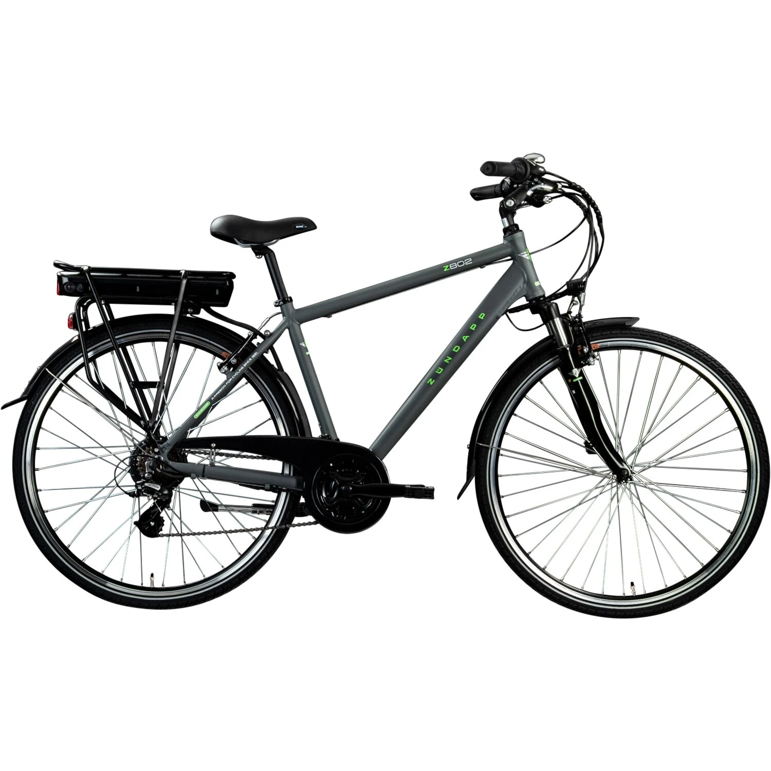 Zündapp Elektro Herren-Trekkingrad Z802 - grau-grün - 48 cm 2 Zündapp Elektro Herren-Trekkingrad Z802 - grau-grün - 48 cm – Bild 2