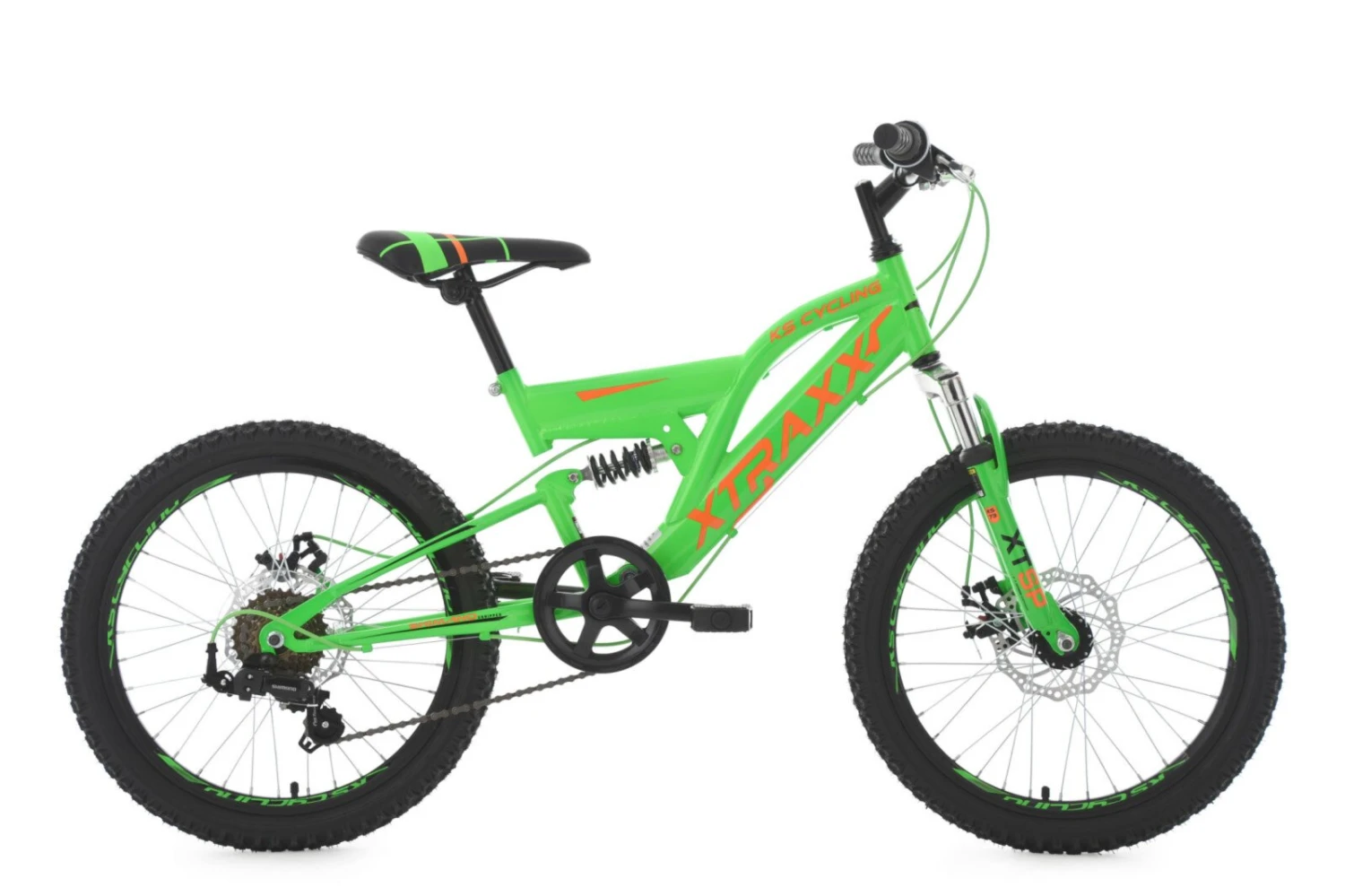 KS Cycling Kinder-Mountainbike FULLY XTRAXX 20'' - grün-orange - 30 cm Rahmenhöhe 1 KS Cycling Kinder-Mountainbike FULLY XTRAXX 20'' - grün-orange - 30 cm Rahmenhöhe