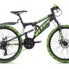 KS Cycling Kinder-Mountainbike FULLY 24'' BLISS PRO - schwarz-grün - 38 cm Rahmenhöhe