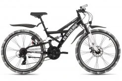 KS Cycling Kinder-Mountainbike ATB FULLY CRUSHER 24'' - schwarz-weiß - 36 cm Rahmenhöhe