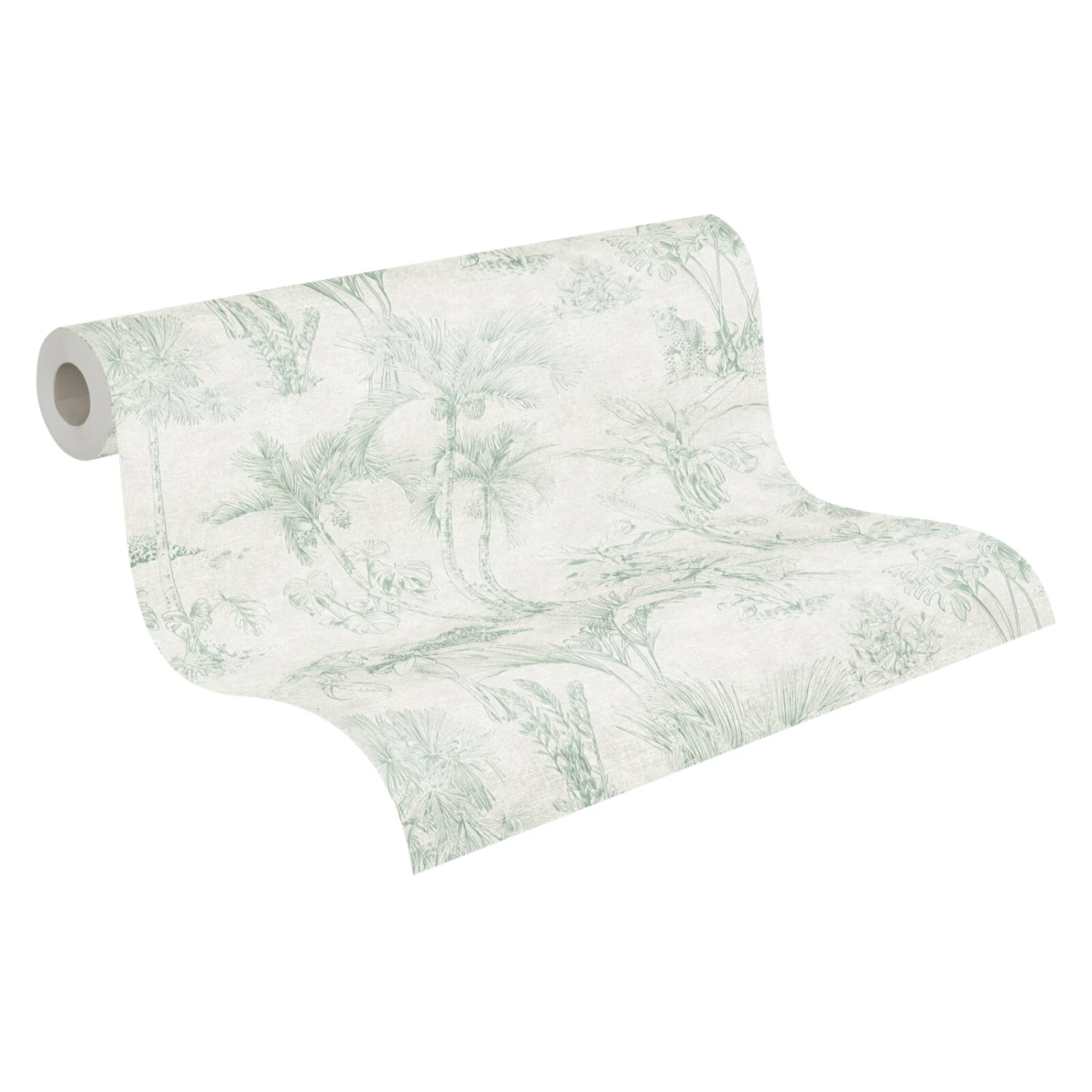 Vliestapete - Blumen - creme-grün - 10 Meter 2 Vliestapete - Blumen - creme-grün - 10 Meter – Bild 2