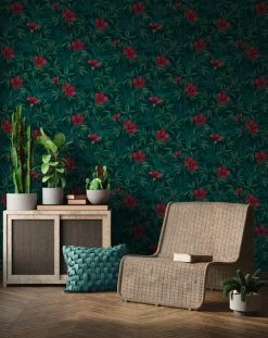 Vliestapete - Blumen - grün - 10 Meter 6 Vliestapete - Blumen - grün - 10 Meter -Baumarkt Verkaufsgeschäft 9005194000 03 1600Wx1600H