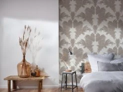 Vliestapete - Palmen - weiß-grau - 10 Meter -Baumarkt Verkaufsgeschäft 9005196800 04 1600Wx1600H