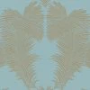 Vliestapete - Palmen - türkis-gold - 10 Meter