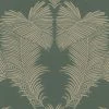 Vliestapete - Palmen - grün-gold - 10 Meter