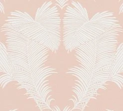 Vliestapete - Palmen - rosa-weiß - 10 Meter