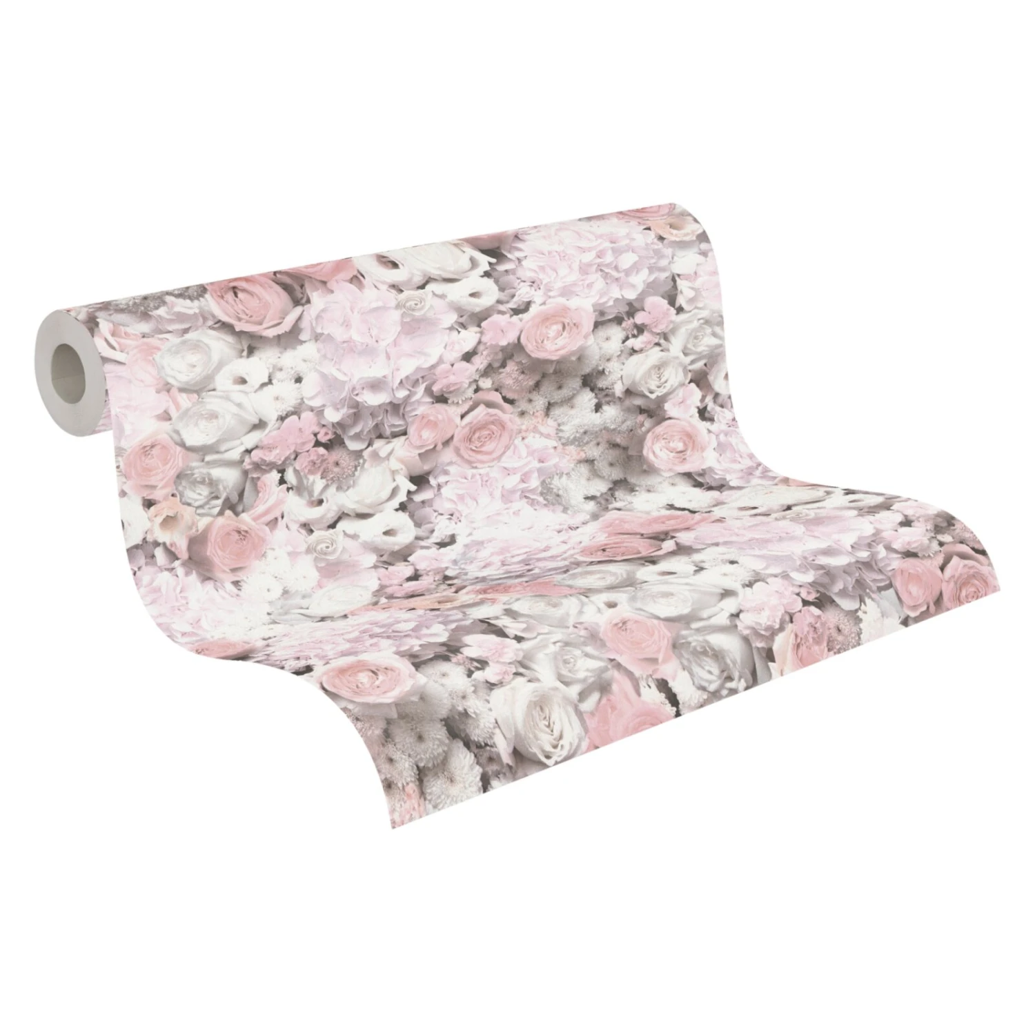 Vliestapete - Blumen - weiß-rosa - 10 Meter 2 Vliestapete - Blumen - weiß-rosa - 10 Meter – Bild 2
