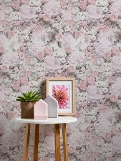Vliestapete - Blumen - weiß-rosa - 10 Meter 6 Vliestapete - Blumen - weiß-rosa - 10 Meter -Baumarkt Verkaufsgeschäft 9005198400 03 1600Wx1600H
