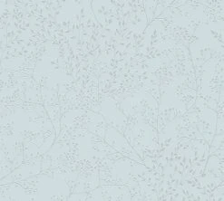 Vliestapete - türkis - Blumen - 10 Meter