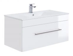 Waschtisch VIVA - weiß Hochglanz - weiß - mit Waschbecken - 100 cm