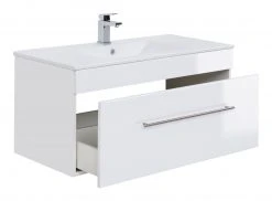 Waschtisch VIVA - weiß Hochglanz - weiß - mit Waschbecken - 100 cm -Baumarkt Verkaufsgeschäft 9005242500 03 1600Wx1600H