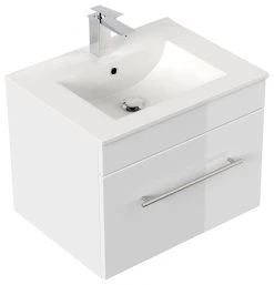 Waschtisch VIVA - weiß Hochglanz-weiß - mit Waschbecken - 61,5 cm