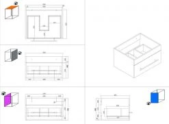 Waschtisch VIVA - Beton-weiß - mit Waschbecken - 61,5 cm -Baumarkt Verkaufsgeschäft 9005243100 04 1600Wx1600H