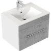 Waschtisch VIVA - Beton-weiß - mit Waschbecken - 61,5 cm