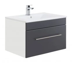 Waschtisch VIVA - anthrazit-weiß - mit Waschbecken - 75 cm