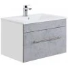 Waschtisch VIVA - Beton - weiß - mit Waschbecken - 75 cm