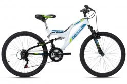 KS Cycling Kinder-Mountainbike FULLY 24" ZODIAC - weiß-grün - 38 cm Rahmenhöhe