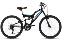 KS Cycling Kinder-Mountainbike FULLY 24" ZODIAC - schwarz-rot - 38 cm Rahmenhöhe